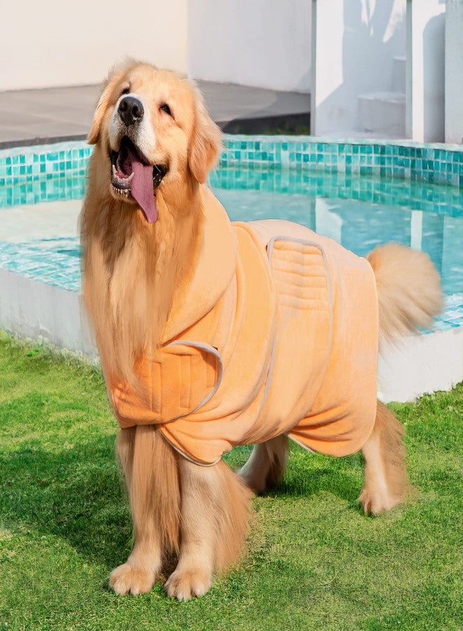Avont Dog Bathrobe - Super Absorbent Pet Drying Towel Bath Robes After Bath Shower Swim Wet Walk for Puppies -Yellow(M) - Image 3